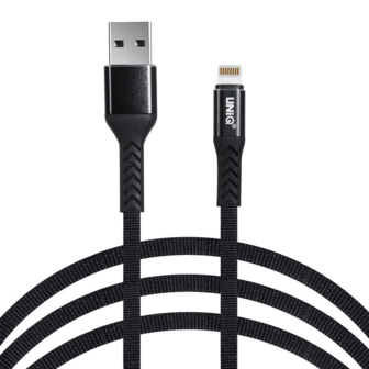 UNIQ Accessory Lightning USB Kabel 100cm snellader dataoverdracht - Zwart