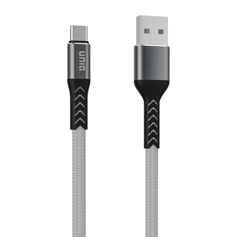 UNIQ Accessory USB Type-C Kabel 100cm snellader dataoverdracht - Grijs